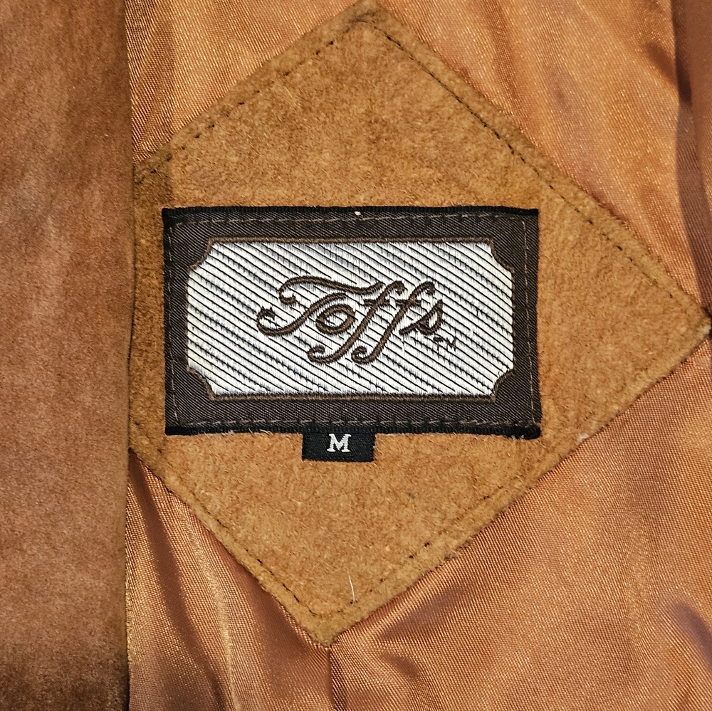 Vintage Toffs Suede Leather Jacket, Sz. M - Picture 10 of 11